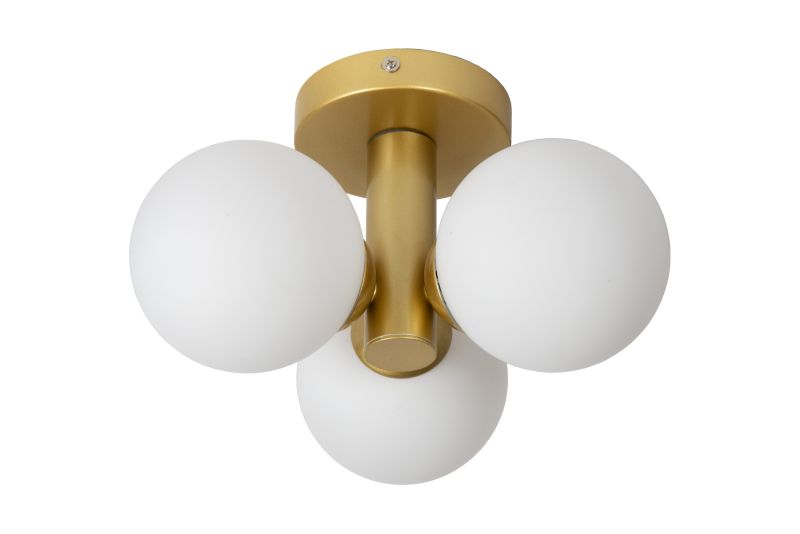 Lucide TRUDY - Zapustené stropné svietidlo Kúpeľňa - Ø 28 cm - 3xG9 - IP44 - Matné zlato / mosadz